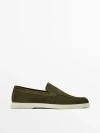 MASSIMO DUTTI SPLIT SUEDE LEATHER LOAFERS