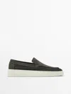 Massimo Dutti Split Suede Loafers In Multicolor