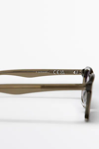 Massimo Dutti Square Sunglasses In Green