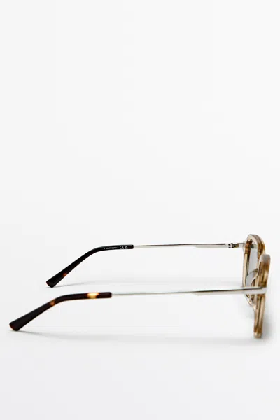 Massimo Dutti Square Sunglasses In Brown