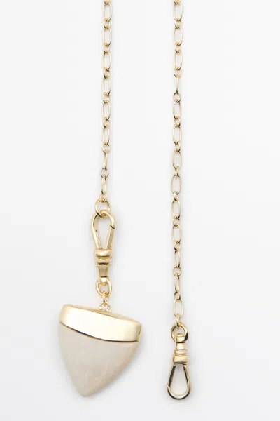 Massimo Dutti Stone Fang Pendant Necklace In Gold