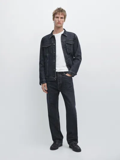 Massimo Dutti Straight Fit Jeans In Blue