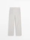 Massimo Dutti Straight-fit Trousers In Weiss