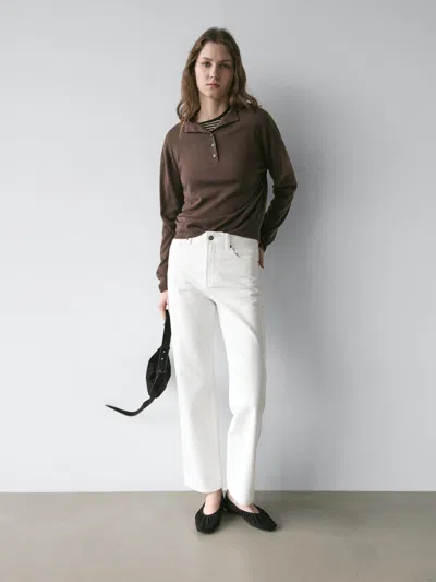 Massimo Dutti Straight In White