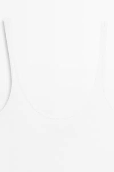 Massimo Dutti Strappy Cotton Blend Top In White