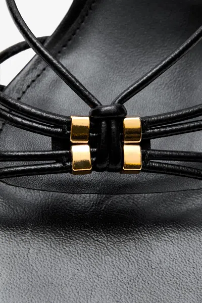 Massimo Dutti Strappy Heeled Sandals With Embellished Detail In Black