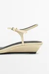 Massimo Dutti Strappy Leather Mid In Neutral