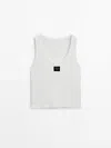 Massimo Dutti Strappy Top With Label Detail In White
