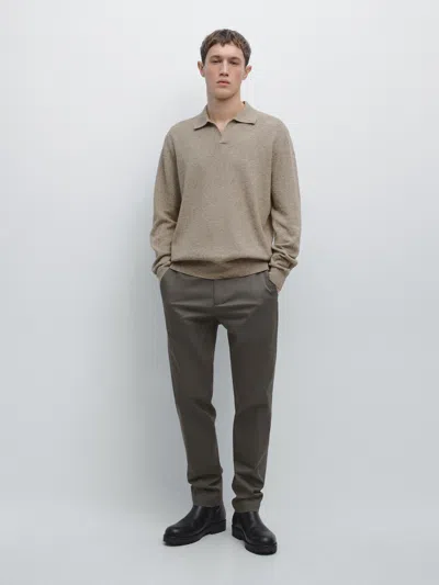 Massimo Dutti Strickpullover Aus Baumwollmischgewebe Mit Polo