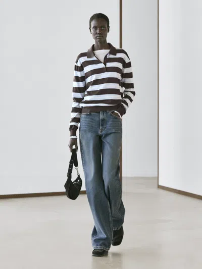 Massimo Dutti Striped Cotton Knit Sweater In Multi