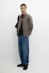 Massimo Dutti Striped Double Wool In Mink