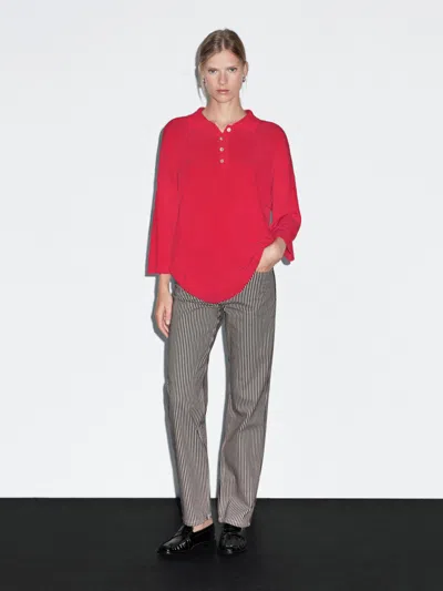 Massimo Dutti Striped Low In Red