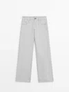 Massimo Dutti Striped Trousers With Five Pockets In Dark Blue