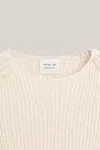 Massimo Dutti Structured Linen Knit Sweater In White