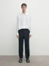 MASSIMO DUTTI SLIM FIT TEXTURED TROUSERS