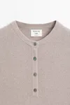 Massimo Dutti Studio Button In Gray