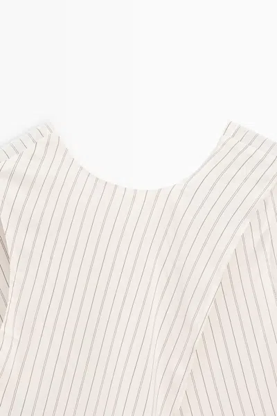 Massimo Dutti Studio Striped Flowing Wrap Top In Pink