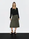 Massimo Dutti Suede Leather Skirt With Gathered Detail In Animal Print