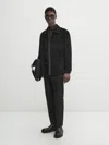 Massimo Dutti Hemdjacke Wildleder In Schwarz