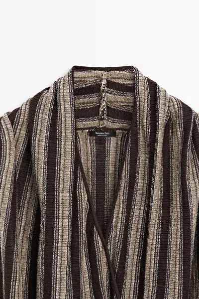Massimo Dutti Surplice Top With Striped Detail In Black