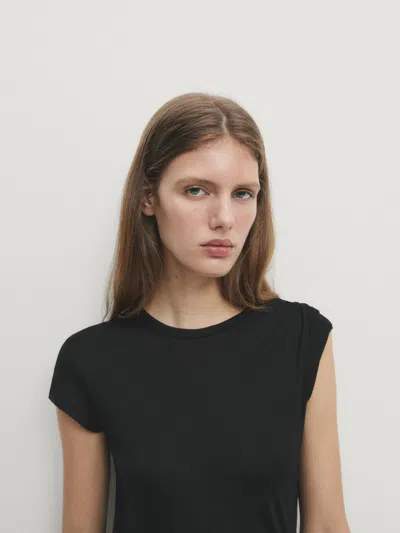 Massimo Dutti T-shirt Kurzarm In Black