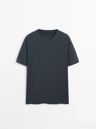 Massimo Dutti Shirt Aus Reiner Mittelschwerer Baumwolle Mit Weitem Bein In Petroleum