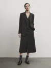 Massimo Dutti Tailoring-midirock Mit Schlitzen In Anthrazit