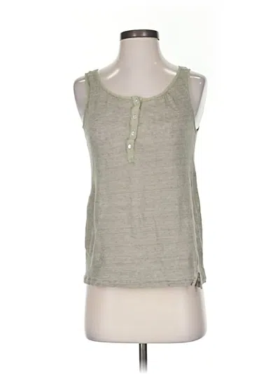 Pre-owned Massimo Dutti Tank Top Tan Keyhole Neckline Tops In Brown