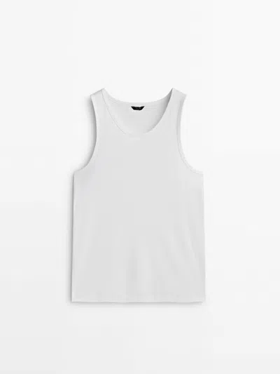 Massimo Dutti Tank Top In White