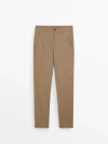 MASSIMO DUTTI TAPERED FIT CHINO TROUSERS