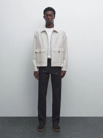 Massimo Dutti Tapered Fit Jeans In Gray