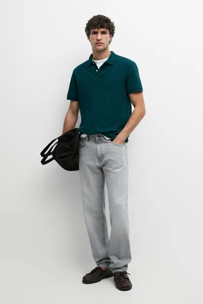 Massimo Dutti Tapered Fit Jeans In Grey Marl