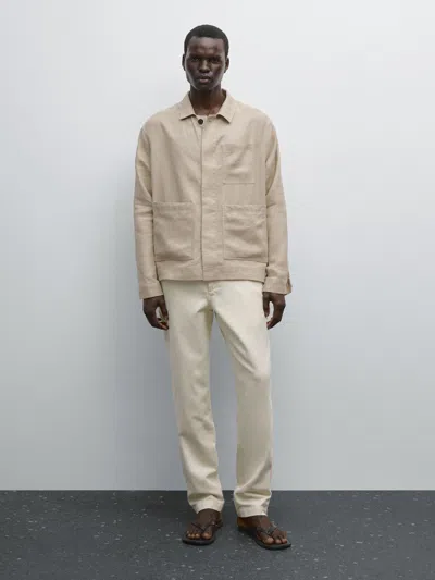 Massimo Dutti Tapered Fit Trousers In Multi