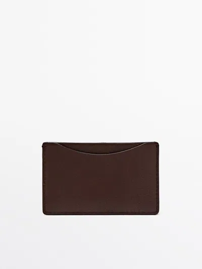 Massimo Dutti Tarjetero Piel Napa In Brown