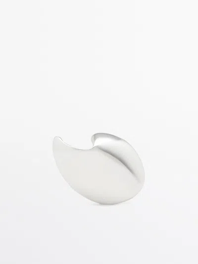 Massimo Dutti Teardrop Brooch In Silver