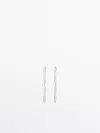 Massimo Dutti Teardrop Dangle Earrings Limited Edition In Silver