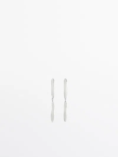 Massimo Dutti Teardrop Dangle Earrings Limited Edition In Metallic