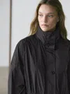Massimo Dutti Technical Fabric Parka In Black