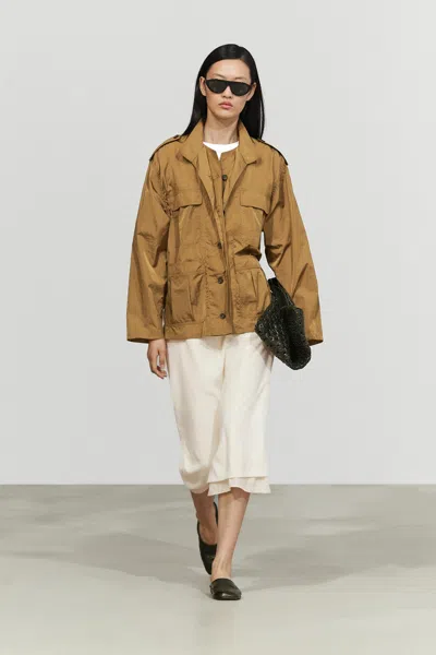 Massimo Dutti Technical Overshirt With Pocket Detail In Toffee
