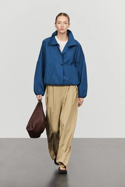 Massimo Dutti Technical Puff Bomber Jacket In Blue