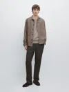 Massimo Dutti Technical Total Look Pants In Gray