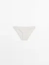 Massimo Dutti Textured Bikini Bottoms In Cream