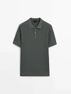 MASSIMO DUTTI PULLOVER POLO-STIL STRUKTUR KURZARM