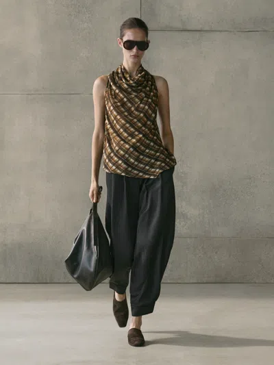 Massimo Dutti Top Fluído Drapeado In Multi