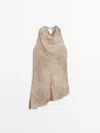 Massimo Dutti Top Halter Efecto Desgastado In Brown