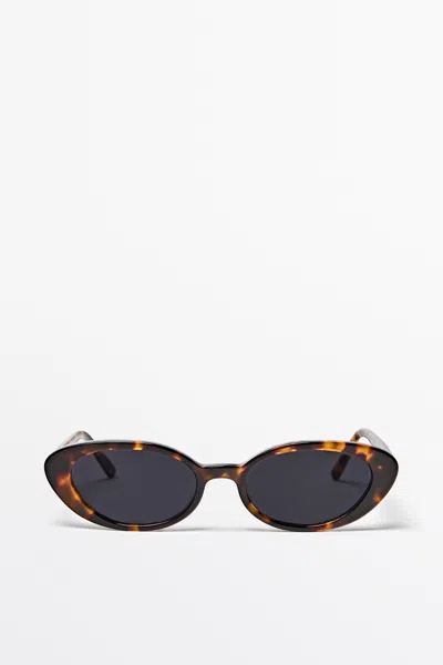 Massimo Dutti Tortoiseshell Effect Sunglasses In Brown