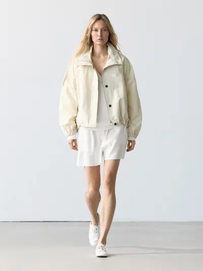 Massimo Dutti Total Look Linen Bermuda Shorts In Neutral