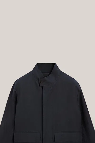 Massimo Dutti Total Look Linen Overshirt In Blue