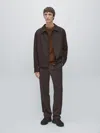 Massimo Dutti Total Look Wool Blend Jacket In Brown