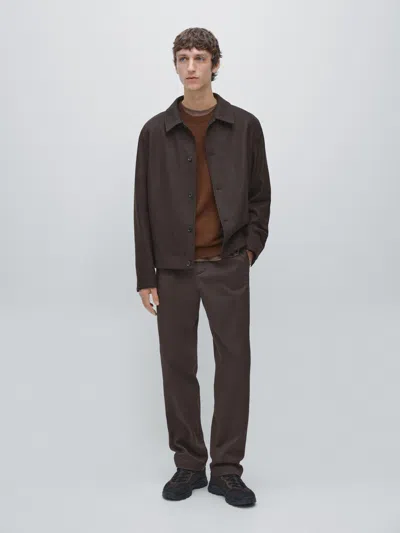 Massimo Dutti Total Look Wool Blend Jacket In Brown